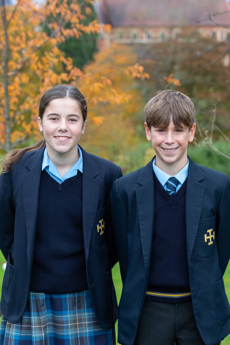 Head Boy and Head Girl (2023-24) wearing the School Uniform